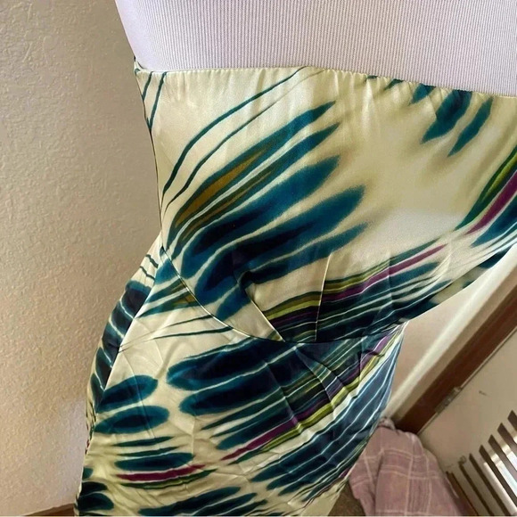 The Limited 100% Silk Y2K Strapless Dress Mini Prom Evening Formal Green - Picture 11 of 12